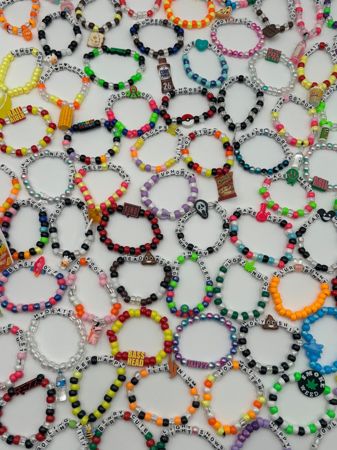 Kandi Bracelets for Raves, Festivals, Trading, Yourself Stretchy String