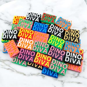 Dino Diva Kandi Beads | Focal Beads / Charms for Raves, Friendship Bracelets, EDM Festivals. Packs of 3, 5, 10, 20 & 35 Beads