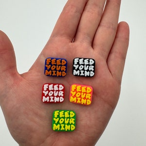 Feed Your Mind Kandi Beads | Focal Beads / Charms for Raves, Friendship Bracelets, EDM Festivals. Packs of 3, 5, 10, 20 & 35 Beads