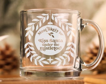Personalized Holiday "Most Likely To..." Award Glassware - Choose Your Design and Glass Type, Family Holiday Gift