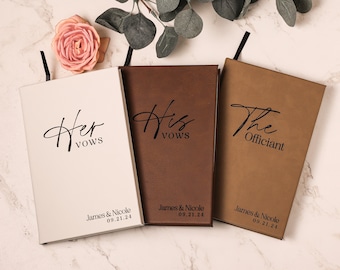His and Hers Vow Books, Personalized Engraved Leatherette Vow and Officiant Books, Wedding Vow Book, Wedding Ceremony Book, Wedding Keepsake
