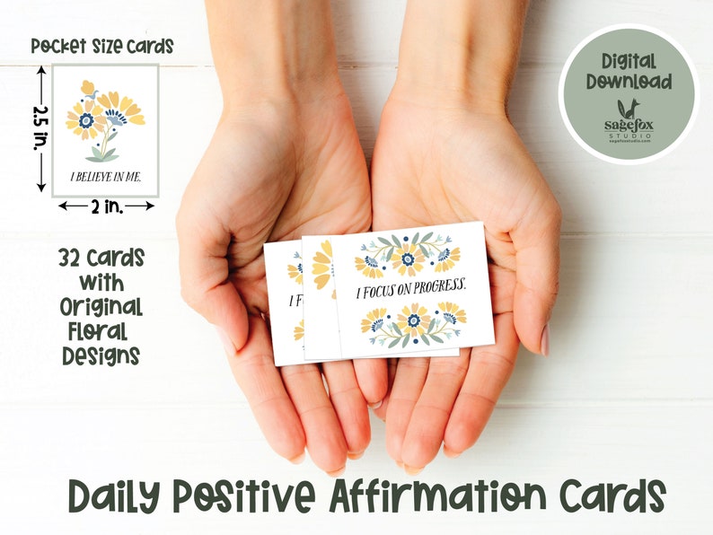 Printable Daily Affirmation Cards Downloadable Positive Etsy Printable Daily Affirmation Cards Downloadable Positive Etsy