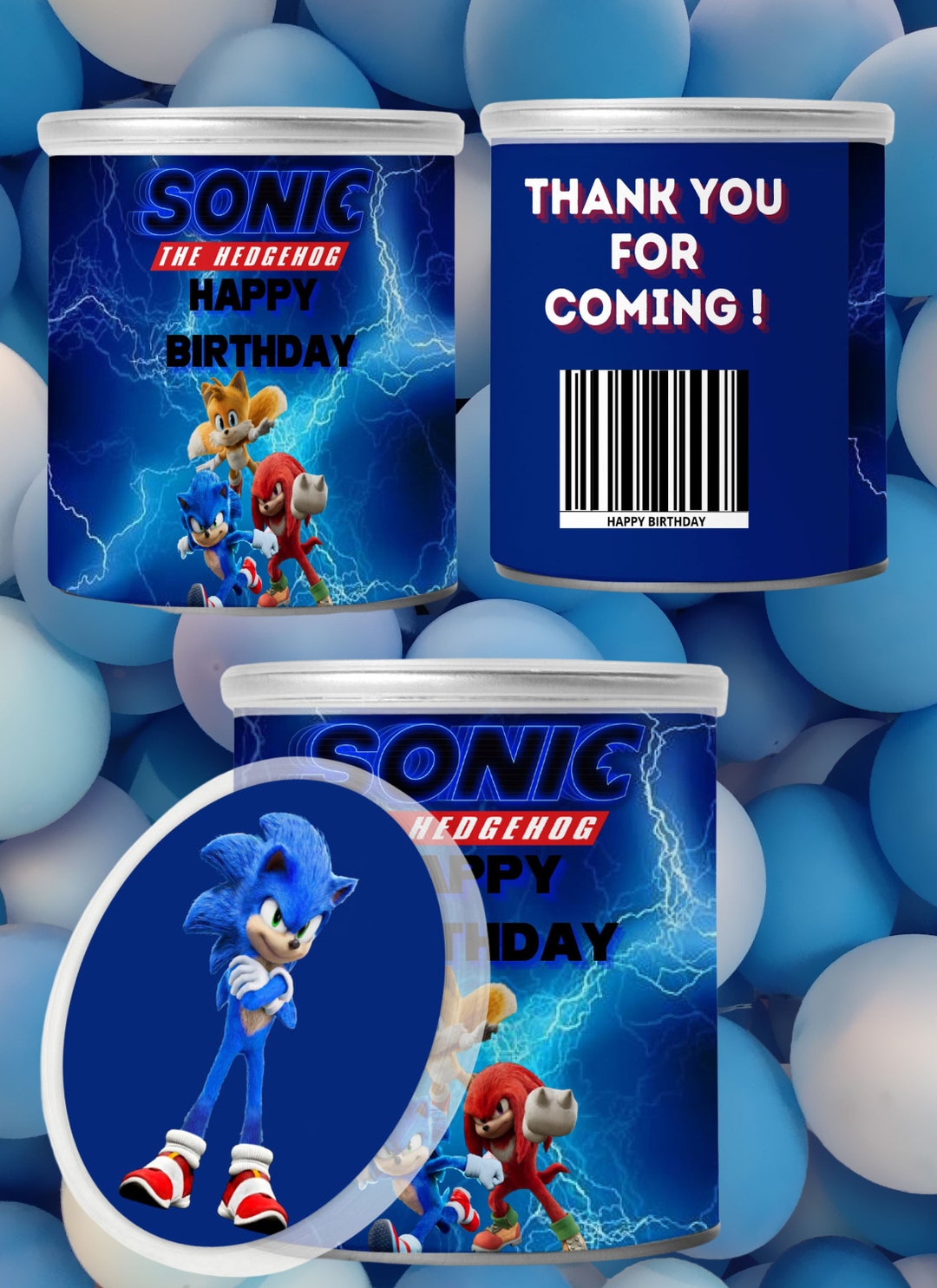 Sonic Fruit Snacks Sonic Pringles Sonic Party Favors Sonic Etsy