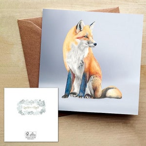 Carte de voeux carrée Misty Fox