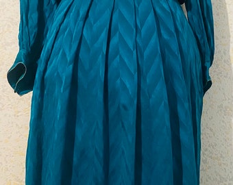 robe vintage 60 soie bleu turquoise 38