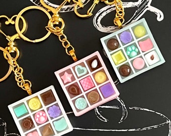 Resin Chocolate Box keychain / Bag Charm