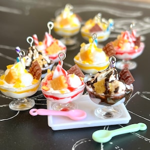 Cute Resin Miniature Ice cream Sundae Earrings