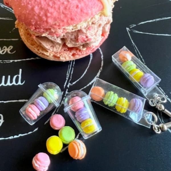 Mini Polymer Clay Macaroons Pack Charm Earrings