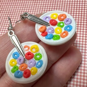 Mini Polymer Clay Cereal Froot Loops Bowl Charm Earrings or Necklace - Etsy