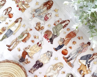 Windry Ramadhina x Cafe Analog - Autumn Dreams - PET Tape - 20 Stickers - Journaling, Planner, Journal Supplies, Planner Sticker