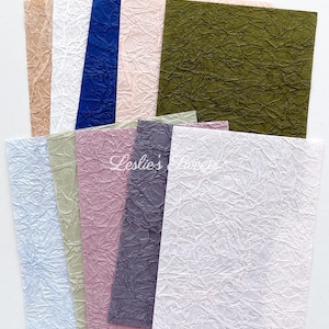 Decor Paper - Wrinkled Paper - Multicolor - 10 Sheets - Size A5 - For Journaling, Planner, Scrapbook