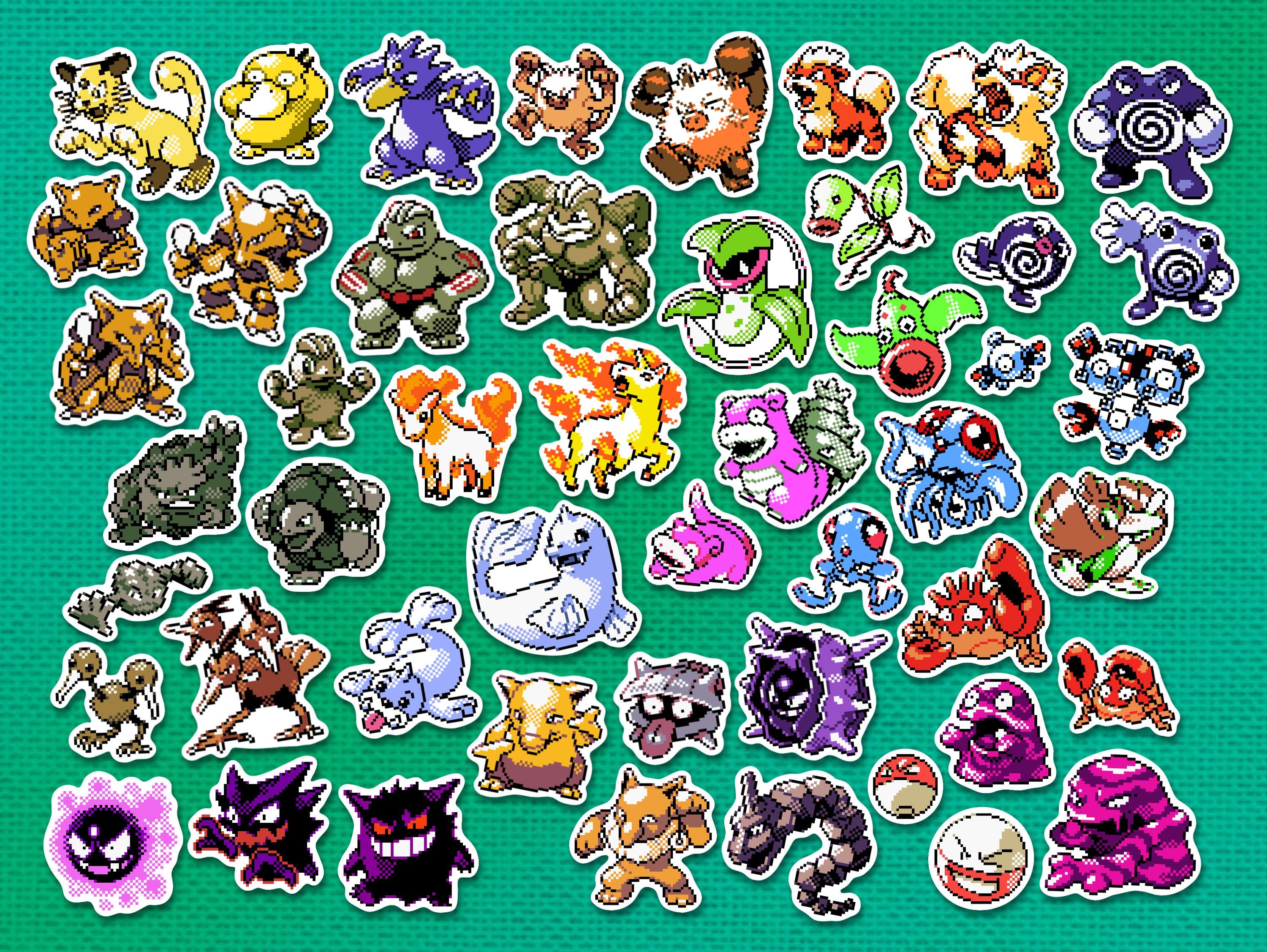 151 Kanto Mini Stickers - Glossy Vinyl Stickers - Etsy