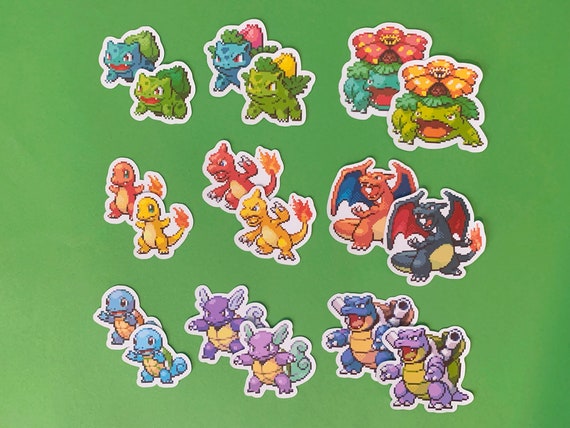 Pixel Pokemon Sticker Set | Waterproof Vinyl Decal | 3in