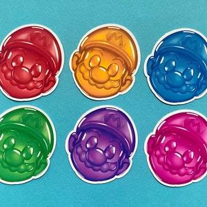 Mario - Super Mario Gummy Stickers - Glossy Vinyl - Set of 6