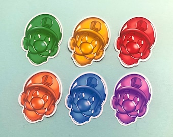 Luigi - Super Mario Gummy Stickers - Glossy Vinyl - Set of 6