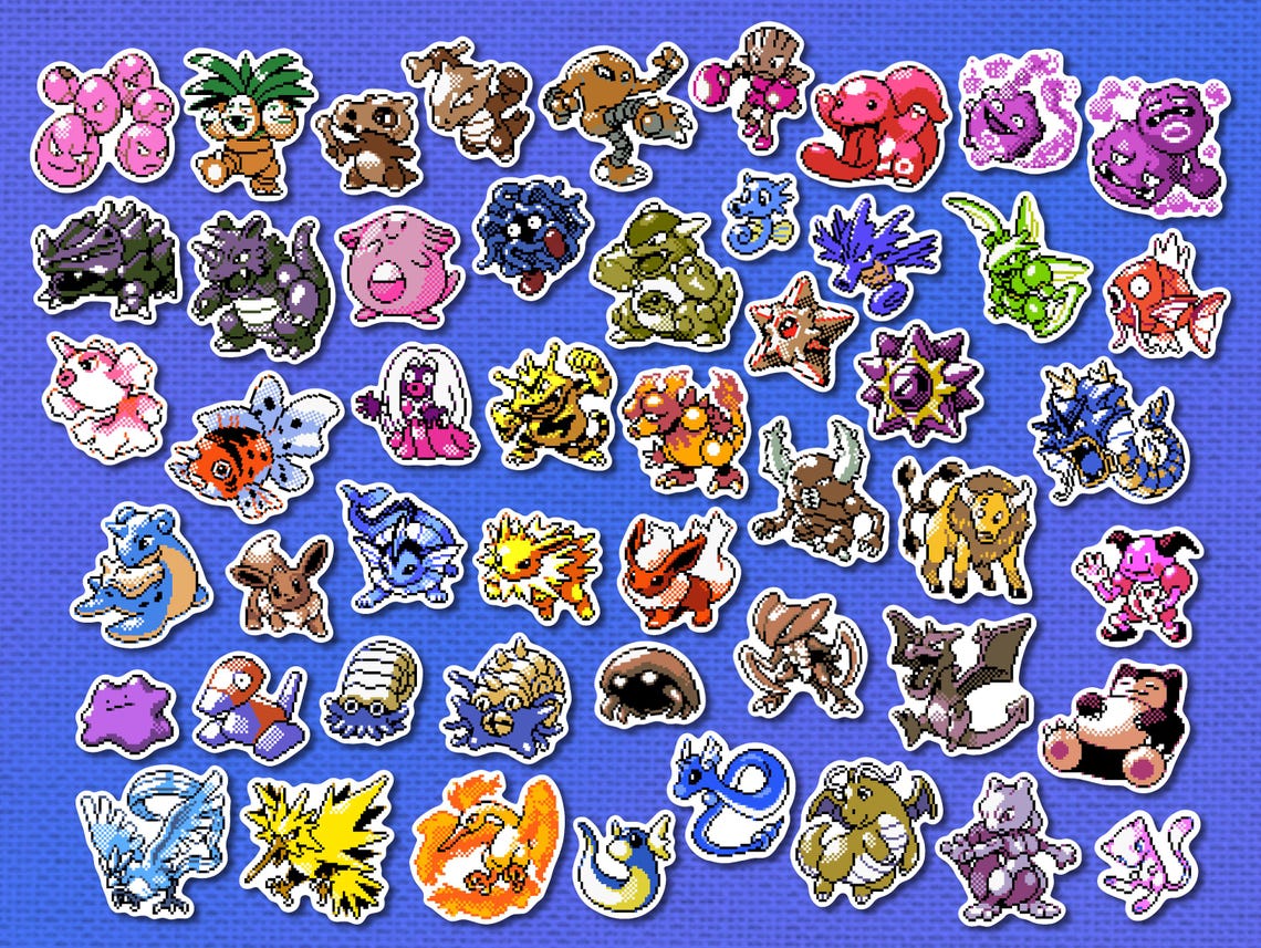 151 Kanto Mini Stickers - Glossy Vinyl Stickers - Etsy