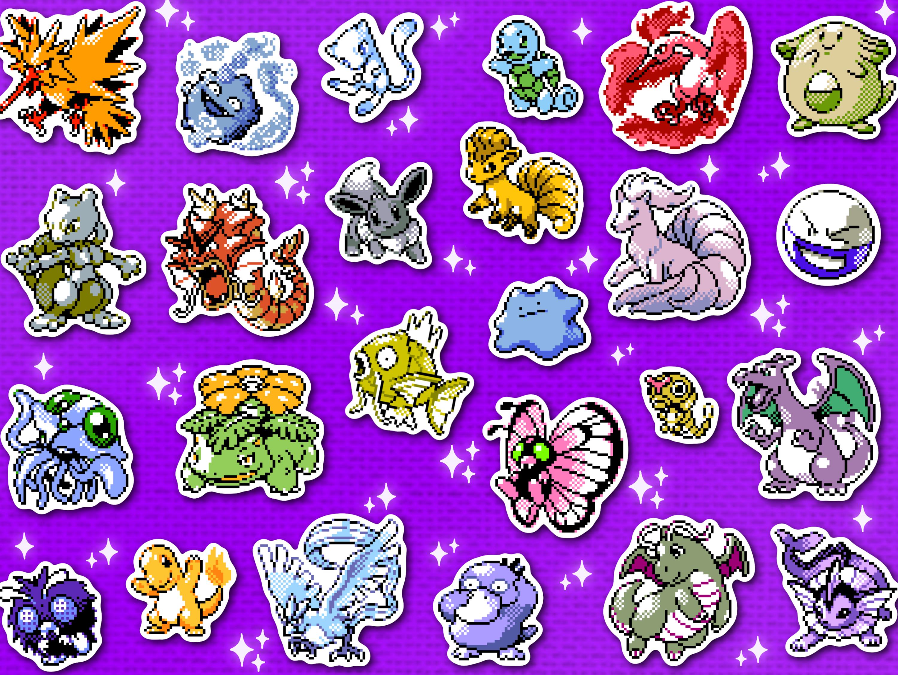 151 Kanto Mini Stickers - Glossy Vinyl Stickers - Etsy