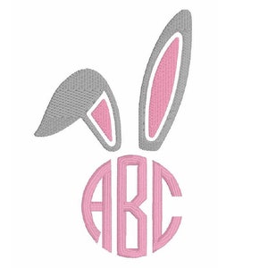 BONUS Easter Bunny Ears + Natural Circle .bx Embroidery Monogram Font Download