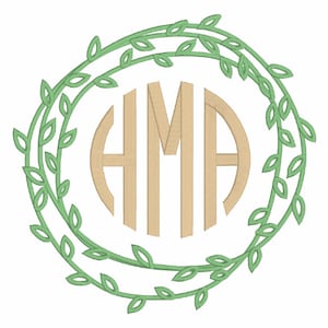 Framed Natural Circle .bx Embroidery Monogram Font Download