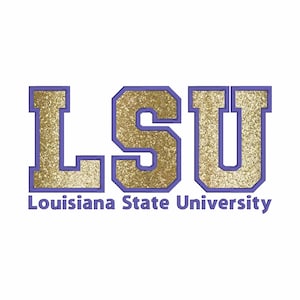 LSU Applique Embroidery File: Louisiana State University, 10 Formats (Instant Download)