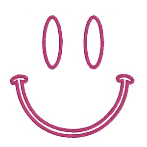 Smiley Face Embroidery File - Editable Sizing, 8 Instant Downloads