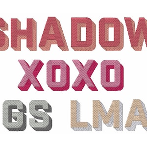 Shadow Block Embroidery Font .bx File 2 Sizes *for Embrilliance software*