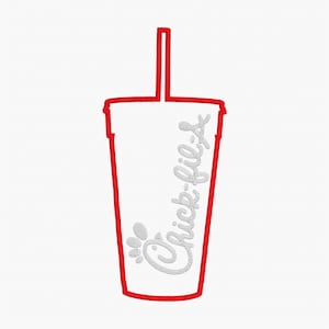 2 Sizes Bundle Chic Fil A To Go Cup File Embroidery Design Instant Downloads