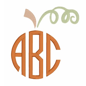 Pumpkin Natural Circle .bx Embroidery Monogram Font
