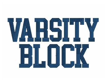 Varsity Block Embroidery Font 1, 2, 3, 4 Inch .bx Files for EMBRILLIANCE SOFTWARE
