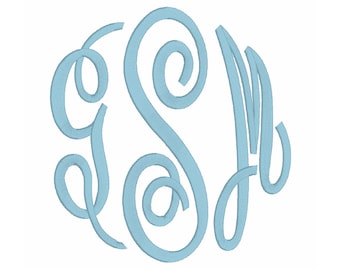 Fancy Master Circle .bx Embroidery Monogram Font Download