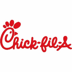 BIG 7.5 INCH Chic-fil-a Logo File Embroidery Design 8 Instant Downloads