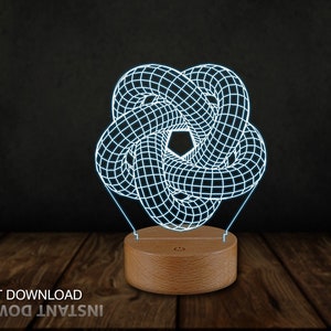 Spiral 3D Illusion Acrylic LED Night Light Gift for Her,Laser Cut,MAFHandmade,CNC Cutting,Pdf,Dxf,Svg,Vector File,Glowforge Ready, Neon Lamp