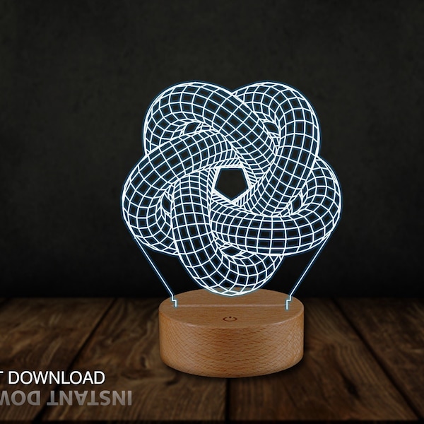 Spiral 3D Illusion Acrylic LED Night Light Gift for Her,Laser Cut,MAFHandmade,CNC Cutting,Pdf,Dxf,Svg,Vector File,Glowforge Ready, Neon Lamp