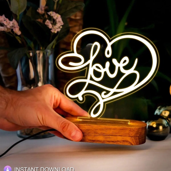 Personalized 3D Illusion Lamp as Gifts for Her, Custom Acrylic Lamp Gift. 3D Night Light Gift for Wife, Custom Led Lamp Gift for Girlfriend