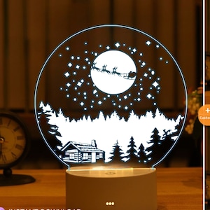 Snow Globe Santa Claus Night Light Acrylic for Christmas Gift Laser Cut, MAFHandmade, CNC Cutting, Aİ,Dxf,Svg, Vector Files, Glowforge Ready