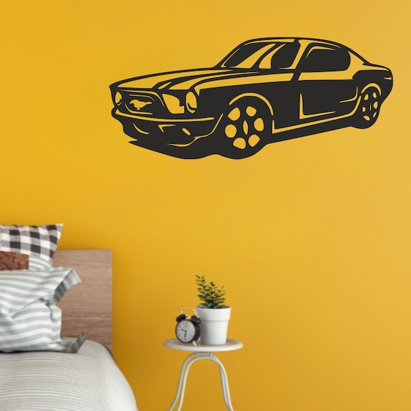Car Silhouette Metal Wall Decor, Ford GT Model Metal Wall Art, Automobile Decor, Boyfriend Driver Gift, Room Sign, Car Lovers, SVG, DXF, Ai