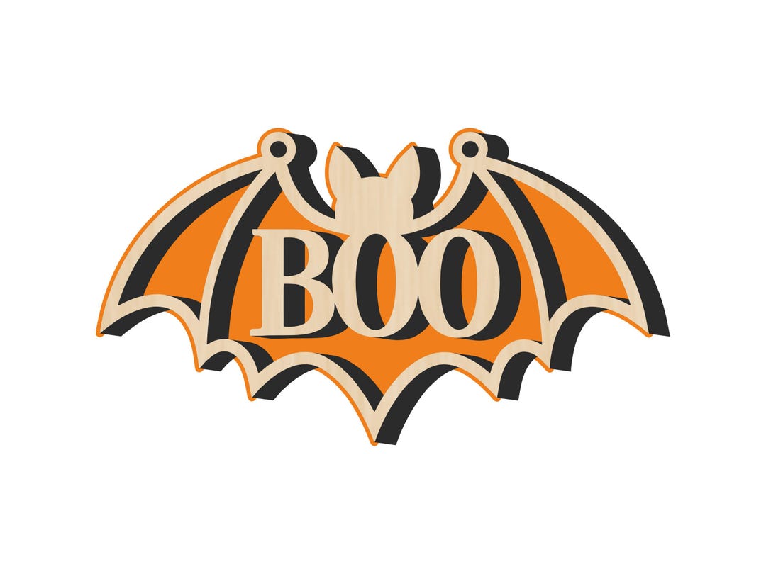 Halloween Boo Bat Door Sign, Laser Cut SVG DXF - Etsy