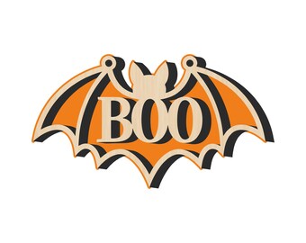 Halloween Boo Bat-deurbord, lasergesneden SVG DXF
