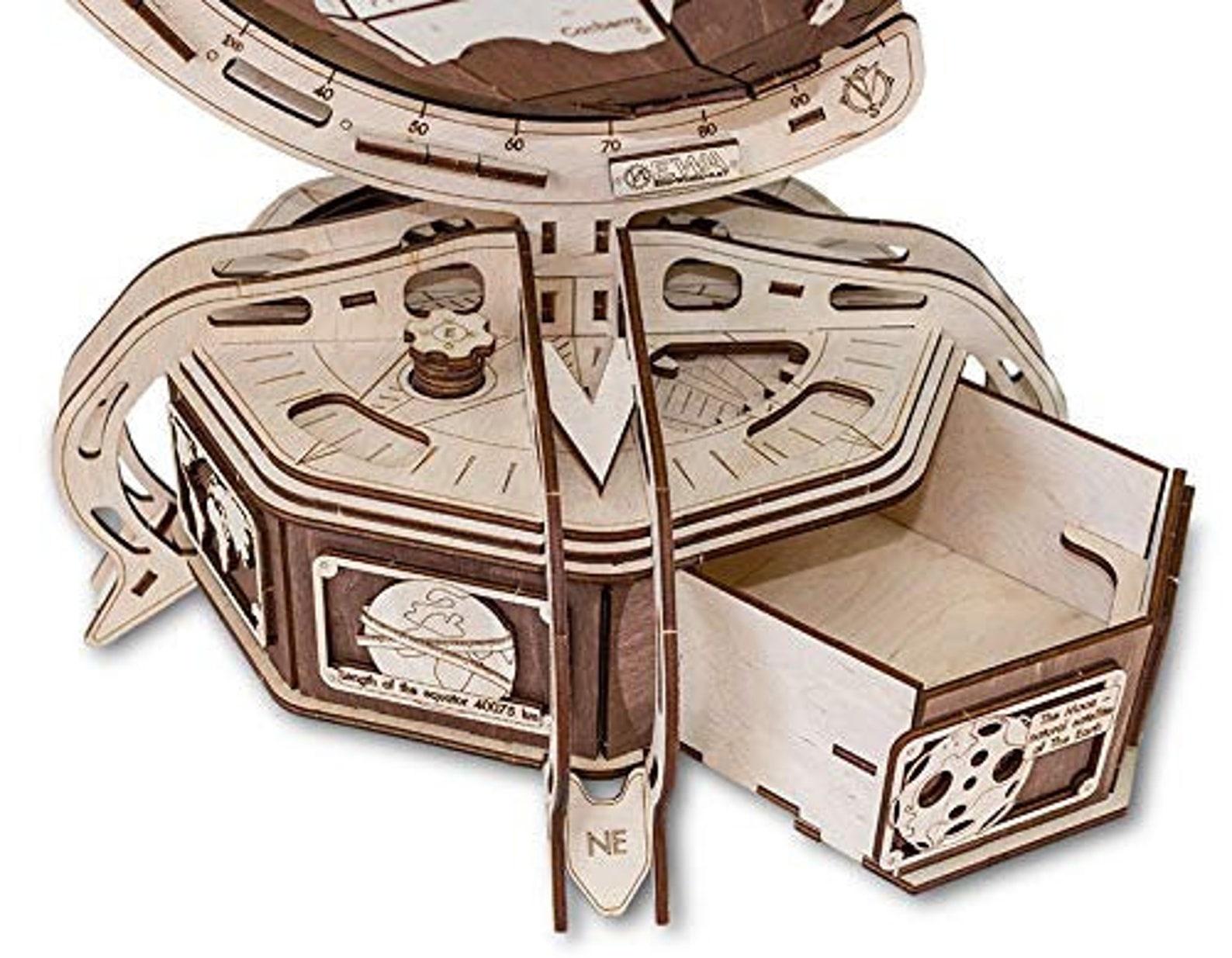 World Jewellery Box, Puzzle Box, Laser Cut File, SVG, DXF, Ai, Vector