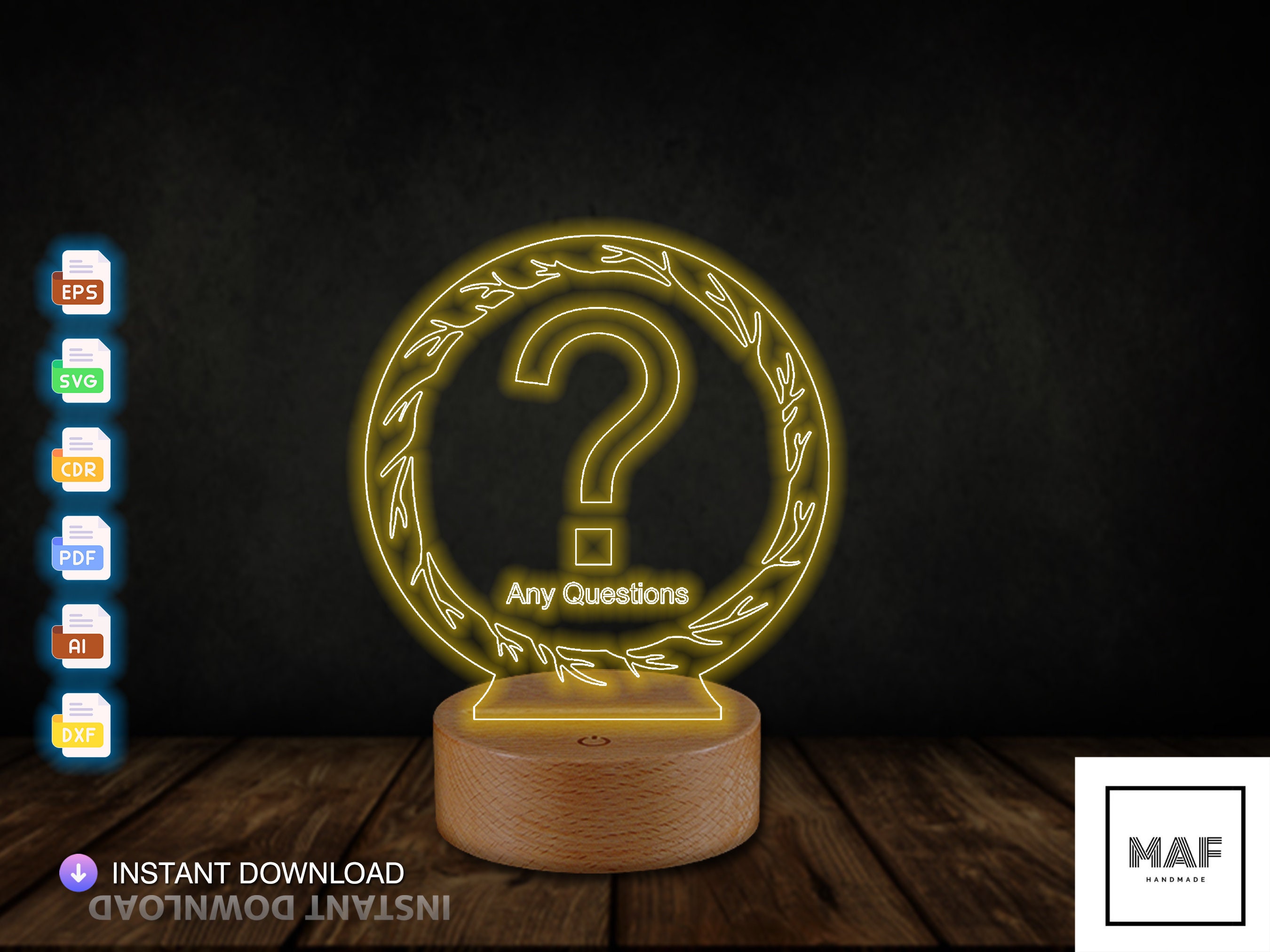 Personalized Any Questions Sign Led Lights Gift Your - Etsy