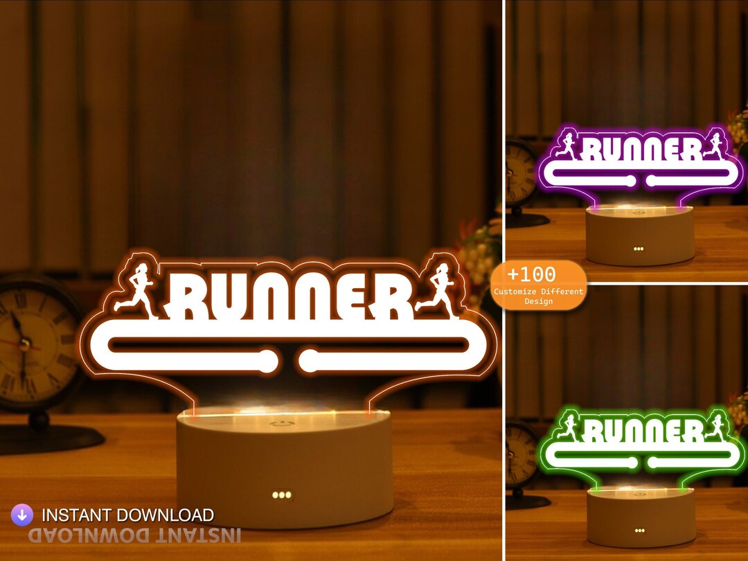 Runner SVG, DXF, Night Lamp, Acrylic, Laser Cut Making Files, Runner ...