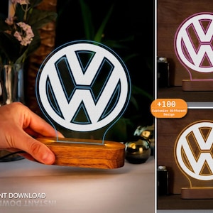 Car Logo BMW Lamp as Gifts for Her, Custom Acrylic Lamp Gift. 3D Night Light Gift for Wife, Custom Led Lamp Gift for Girlfriend