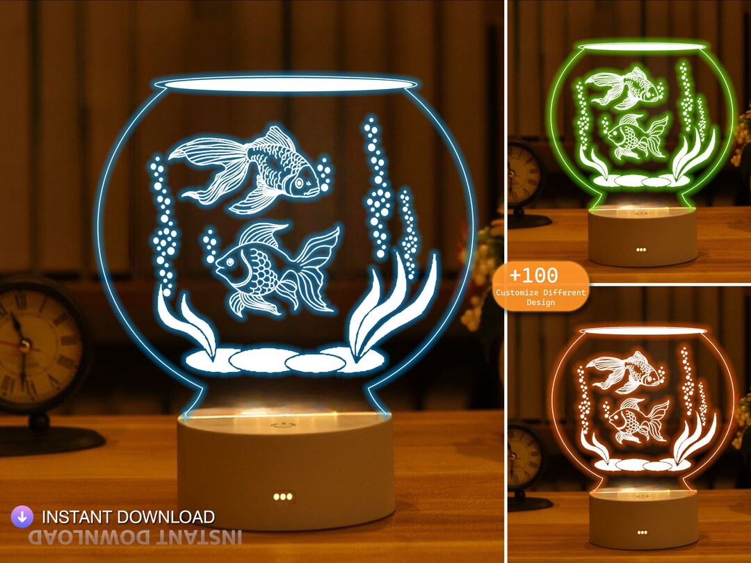 Aquarium Fish 3D LED Night Light, Kids Room Decor - Etsy