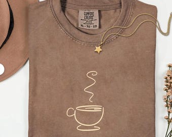 latte lover t-shirt coffee lover shirt coffee club graphic top gift for coffee lover t shirt hot coffee cup on shirt for men and women