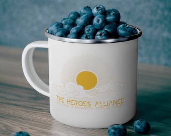 Heroes Alliance Mug / Enamel Camping Mug / LGBT+ cyberpunk duology Mug