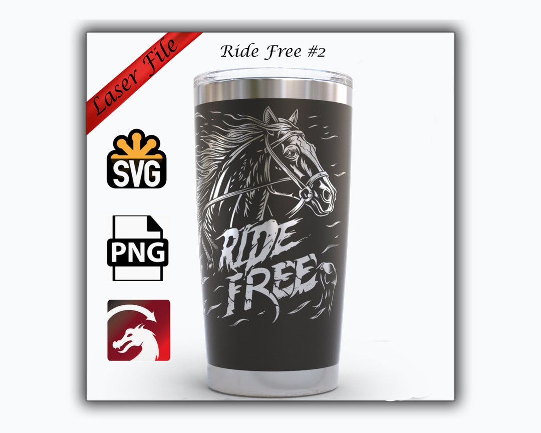 20oz Tumbler Laser Svg Horse Cowgirl Ride Free Full Seamless Wrap Laser ...