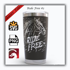 20oz Tumbler Laser Svg Horse Cowgirl Ride Free Full Seamless Wrap Laser ...