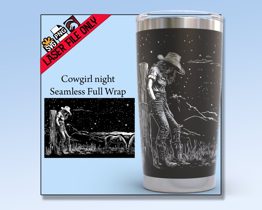 20oz Tumbler Laser Svg Cowgirl Nights Seamless Tumbler Wrap 20oz ...