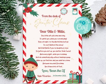 Hello Letter From Elves Editable Template Christmas We're - Etsy