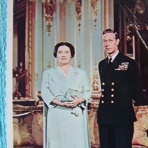 Carte postale, Royauté, Le roi George V1, Reine mère, Fiançailles de la princesse Elizabeth, Tuck, vintage